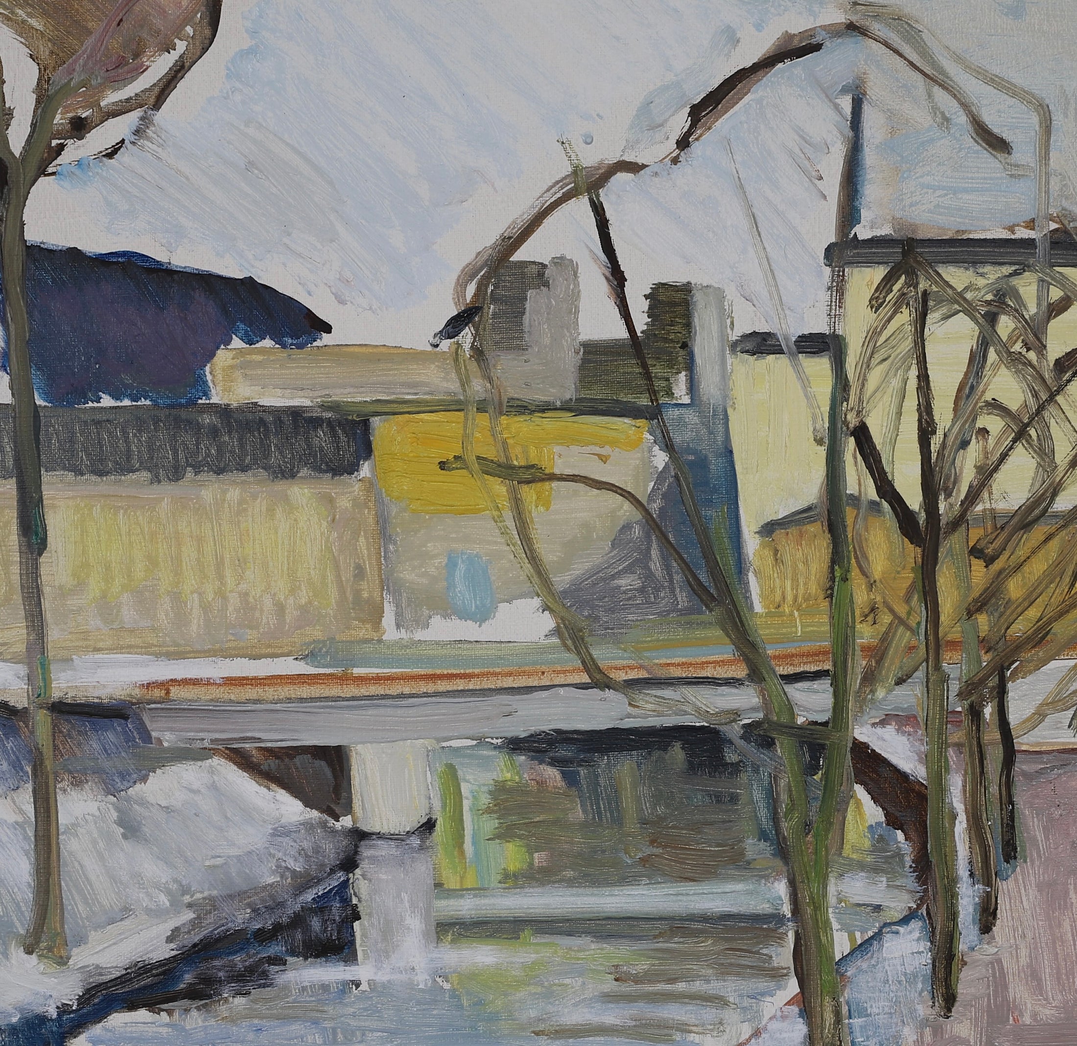 Mid Century Original Landscape Oil Painting From Sweden