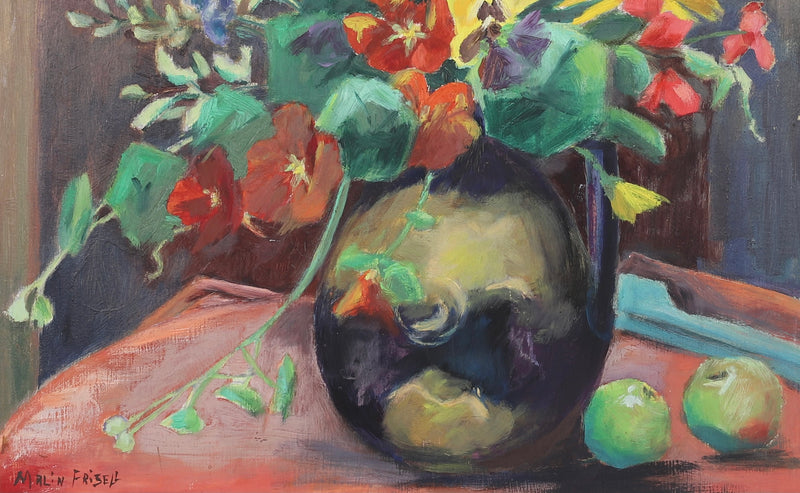 Original Still Life Oil Painting From Sweden By M Frisell