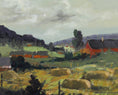 Load image into Gallery viewer, Mid Century Vintage Landscape Oil Painting by T Ahlm From Sweden
