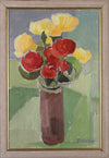 Original Still Life Oil Painting Vintage Mid Century By S Schlyter Sweden