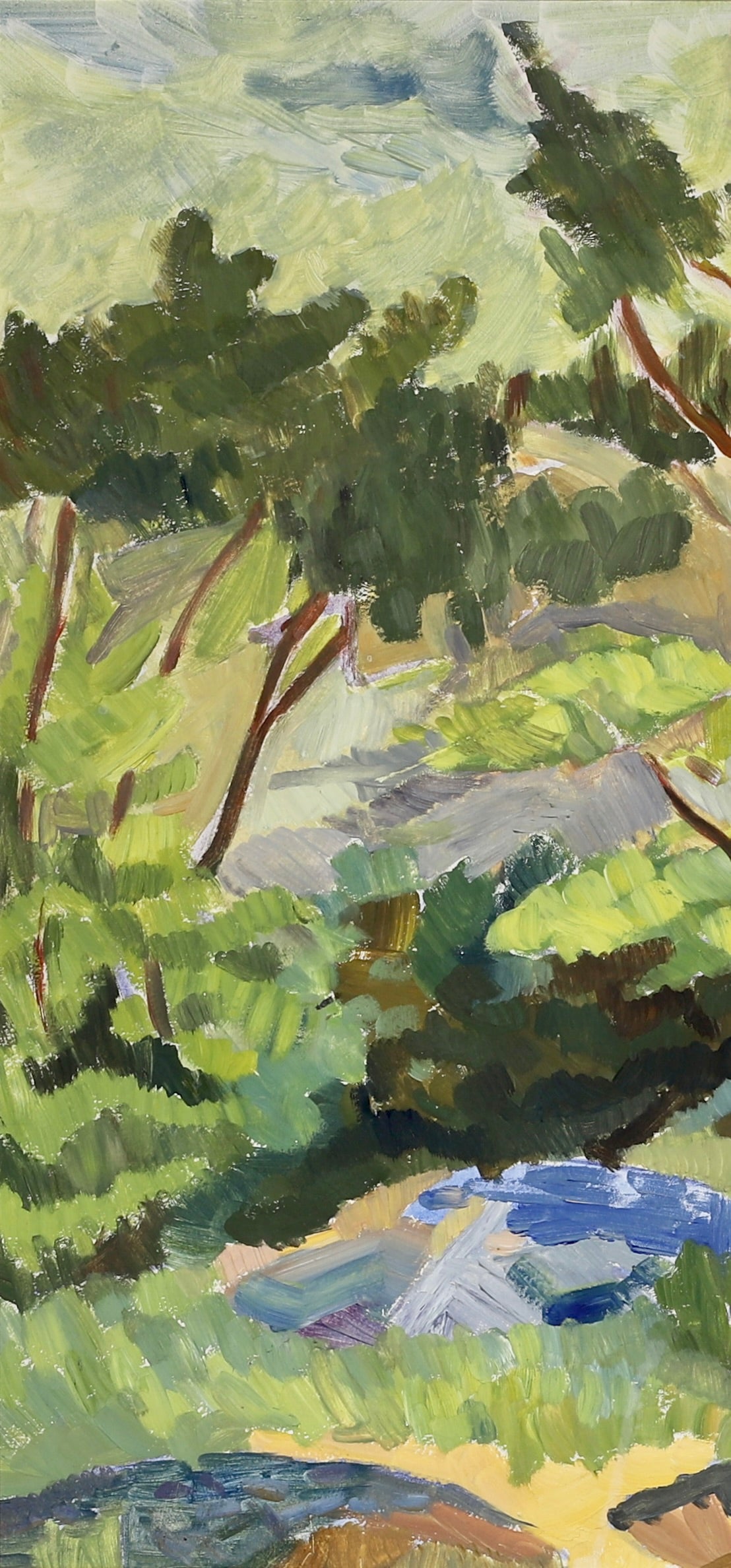 Colorful Swedish Vintage Original Landscape Oil Painting