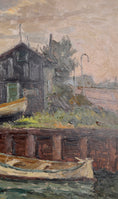 Load image into Gallery viewer, Mid Century Coastal Oil Painting from Sweden By G Berlin
