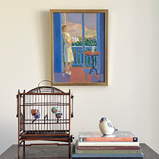 Mid Century Original Oil Painting From Sweden By E Elfwen