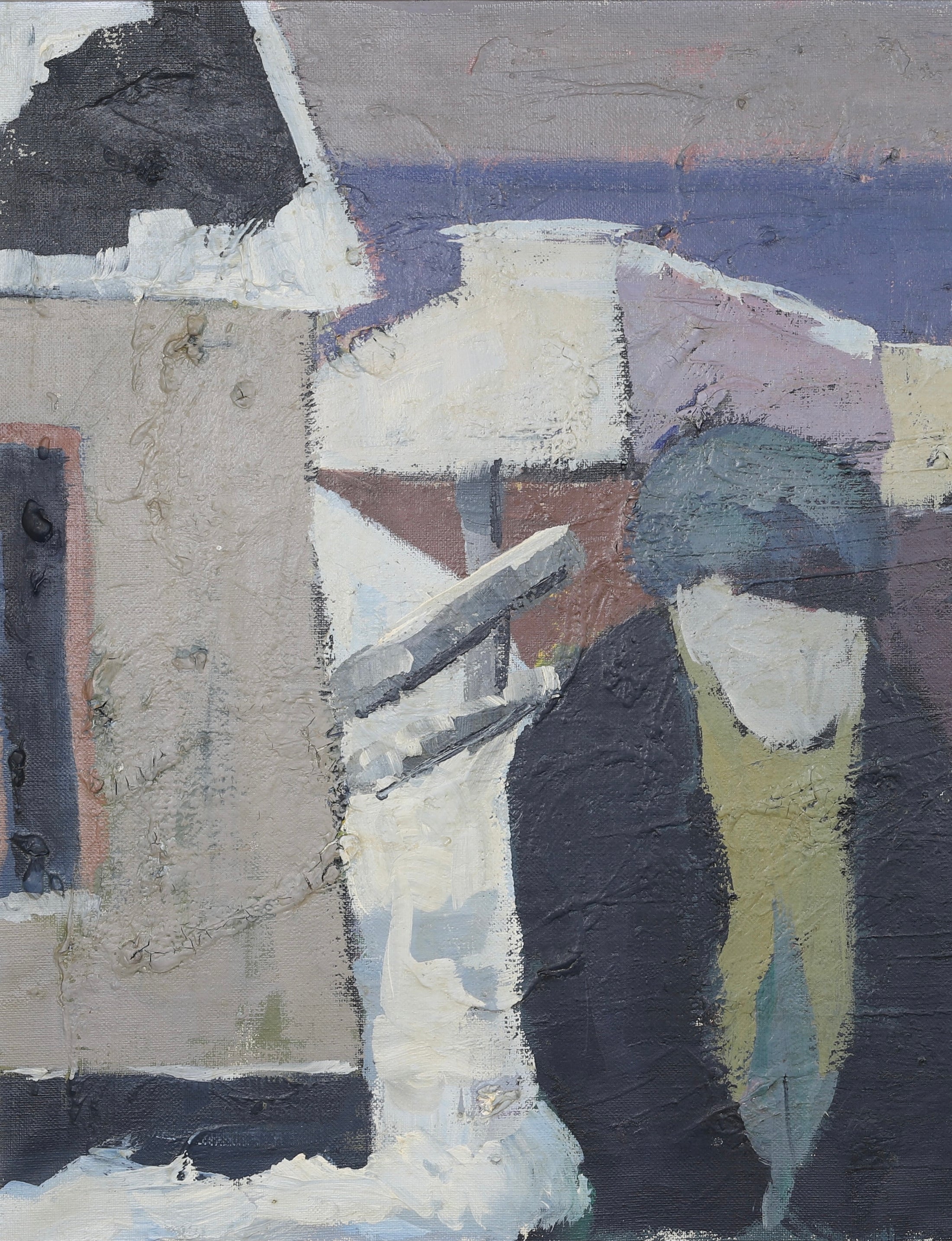 Mid Century Original Oil Painting From Sweden by K Christensen