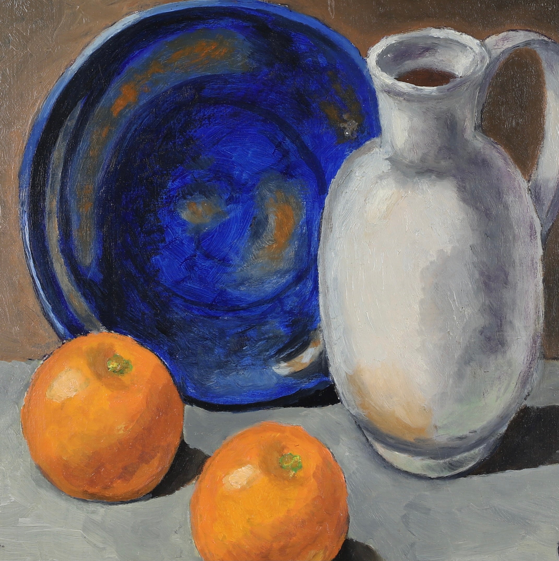 Mid Century Original Still Life Oil Painting From Sweden