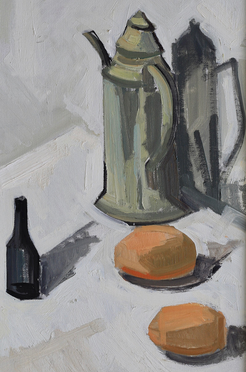 Mid Century Original Still Life Oil Painting by Allan Erwö Sweden 1960