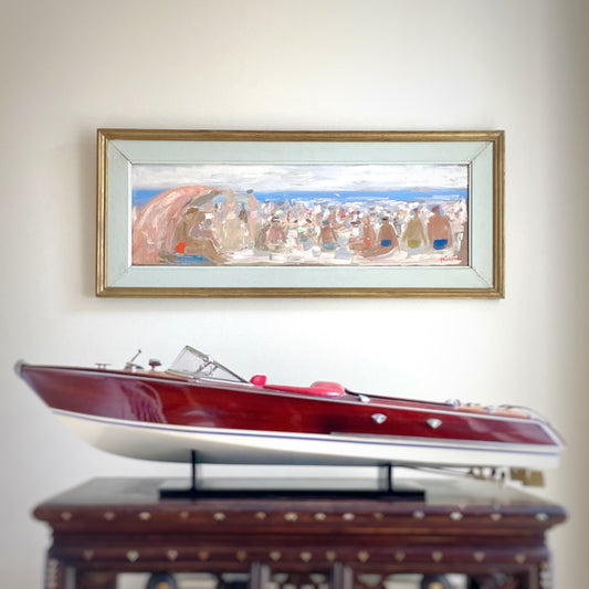 Vintage Art Room Mid Century Original Oil Painting from Sweden