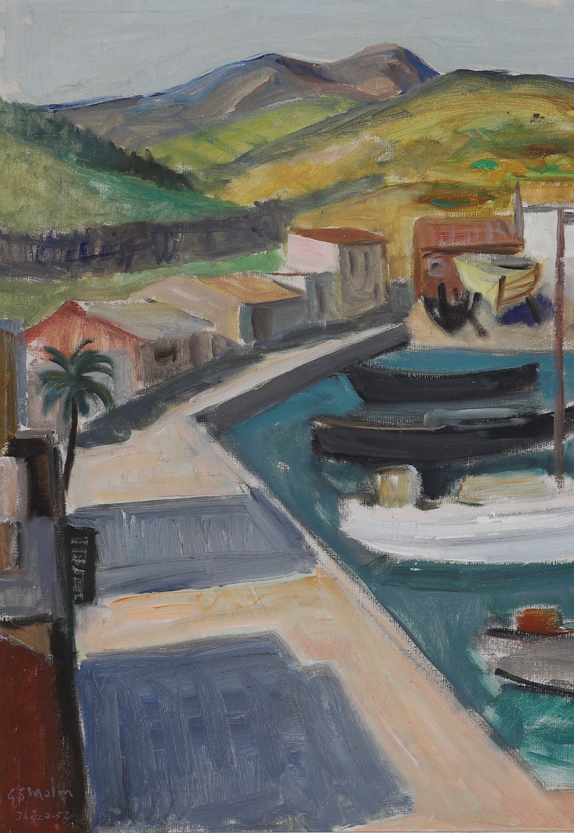 Oil Painting Vintage Mid Century From Sweden By GS Malm