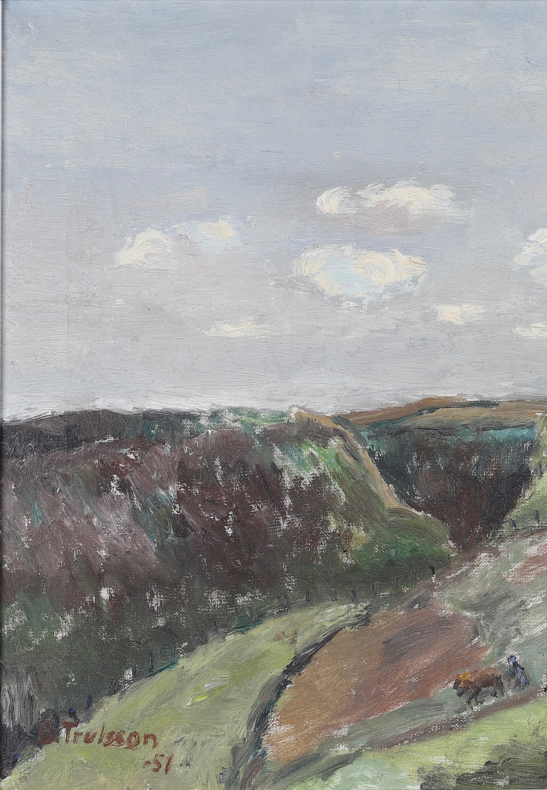 Vintage Mid Century Oil Painting by B Trulsson from Sweden