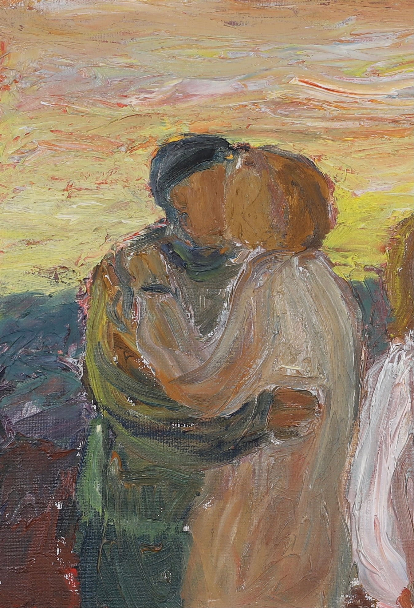 Vintage Mid Century Expressionist Oil Painting Signed Emland from Sweden