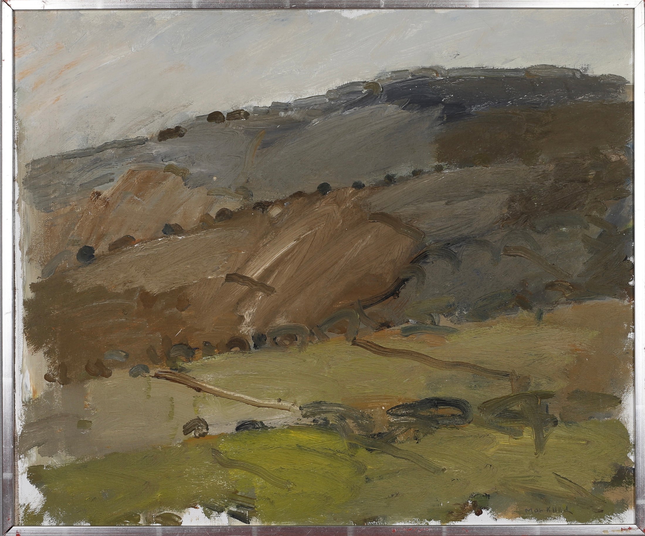 Mid Century Landscape Oil Painting From Sweden by S Markhed