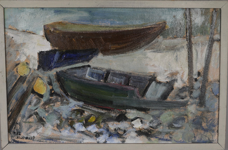 Mid Century Seascape Oil Painting By A Erwö Sweden 1952