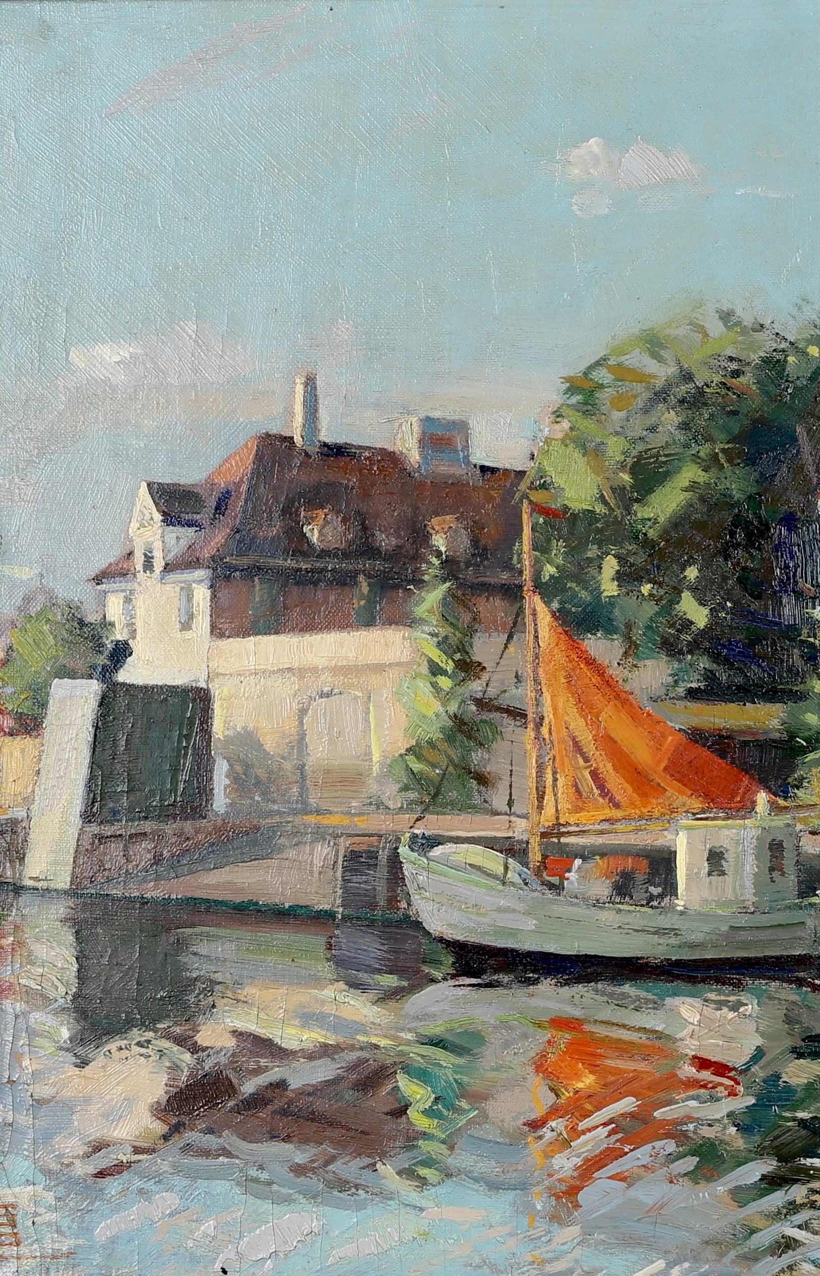 Original Oil Painting Vintage Mid Century By S S Christensen