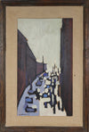 Mid Century Original Cityscape Oil Painting From Sweden