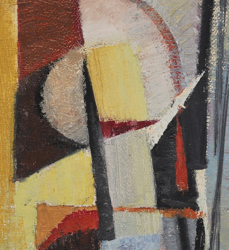 Mid Century Abstract Oil Painting From Sweden