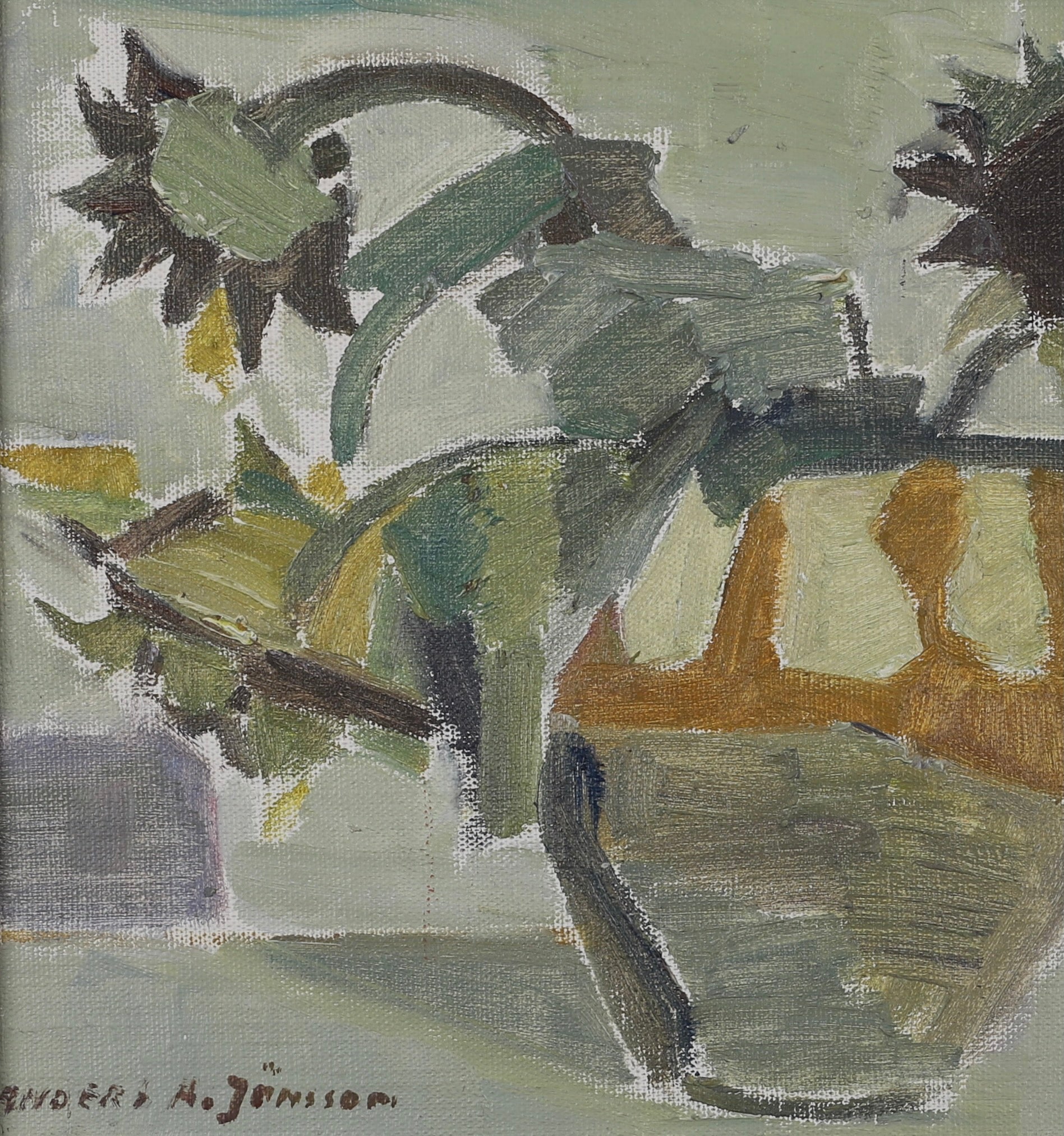 Original Vintage Mid Century Still Life Oil Painting By A Jönsson Sweden