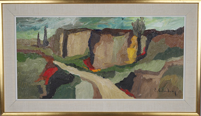 Mid Century Vintage Landscape By E Cederberg Sweden