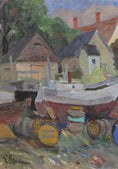 Load image into Gallery viewer, Mid Century Original Oil Painting From Sweden By E Skans
