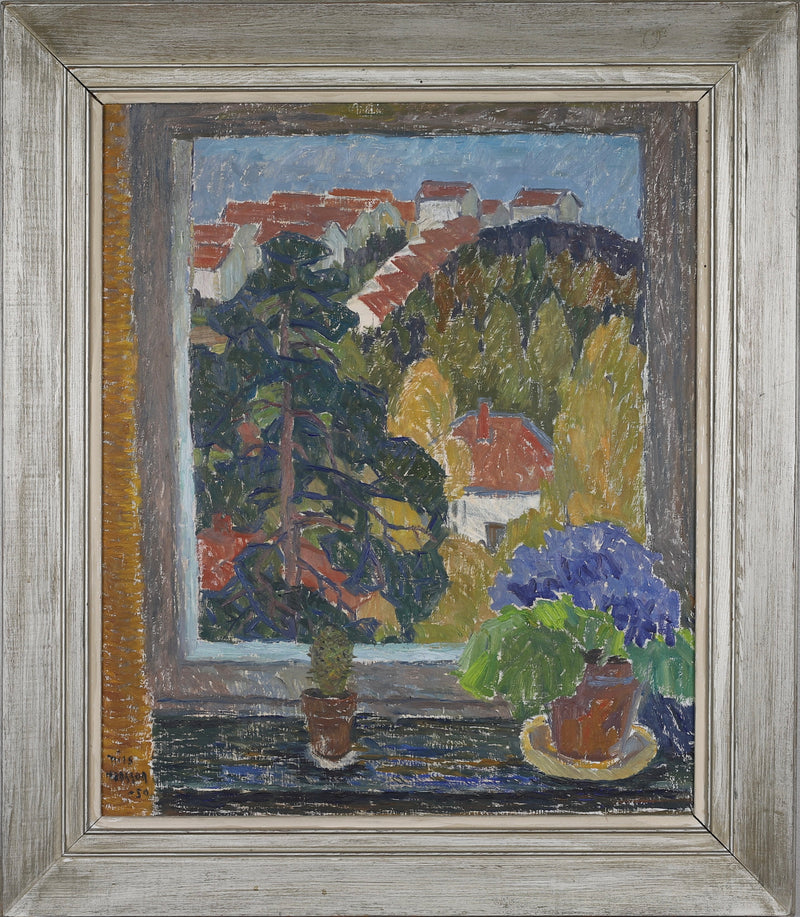 Vintage Mid Century Oil Painting From Sweden by N Hansson 1950
