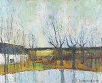 Mid Century Spring Landscape Oil Painting From Sweden 1949