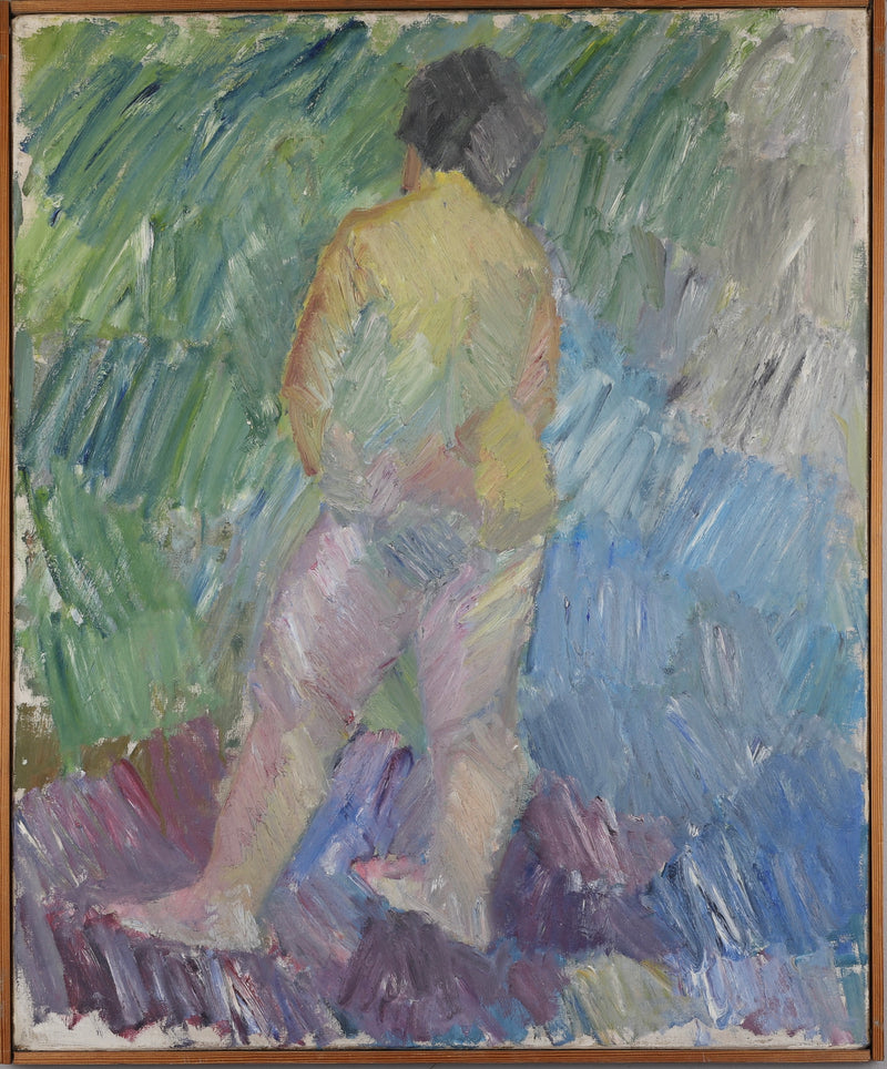 Mid Century Figurative Oil Painting From Sweden