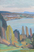 Load image into Gallery viewer, Large Mid Century Oil Painting By Ingvar Jerkeman Sweden 1956
