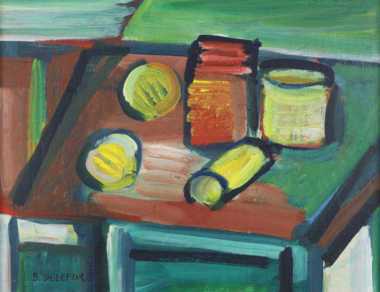 Vintage Original Mid Century Still Life By B Delefors Sweden