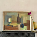 Vintage Art Oil Painting from Sweden by Bengt Delefors 1950s