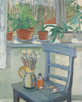 Load image into Gallery viewer, Mid Century Artist Studio Interior Oil Painting From Sweden

