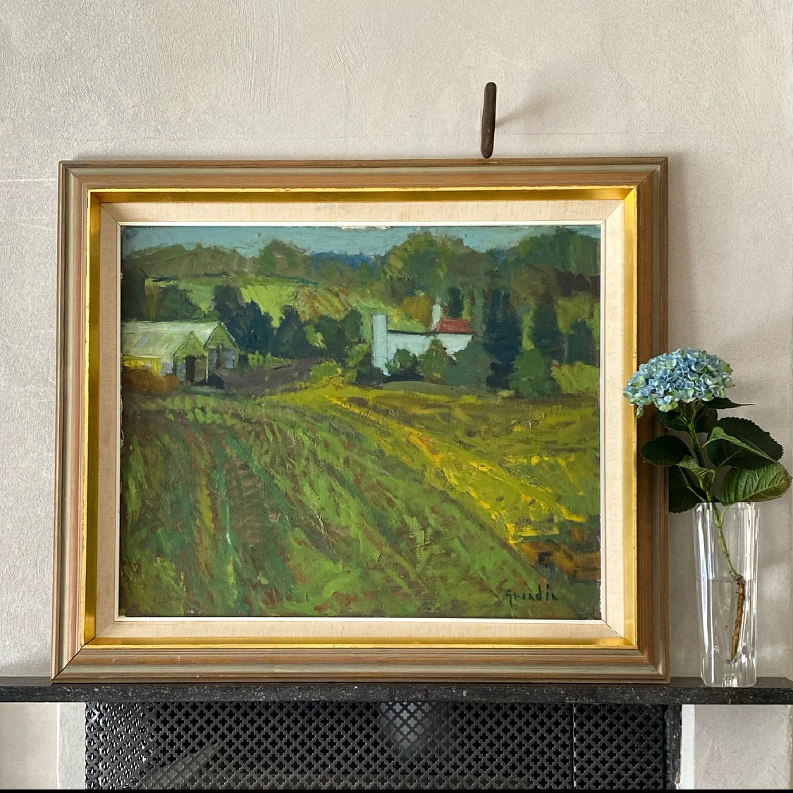 Vintage Mid Century Oil Painting By S Grandin Sweden