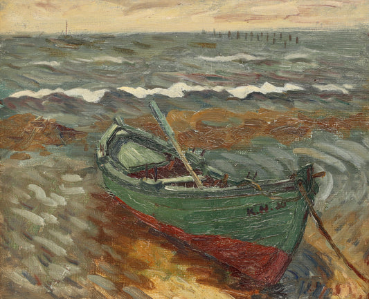 Vintage Art Room Oil Painting From Sweden by Karl Humboldt 1933