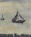 Mid Century Original Sailboat Oil Painting From Sweden