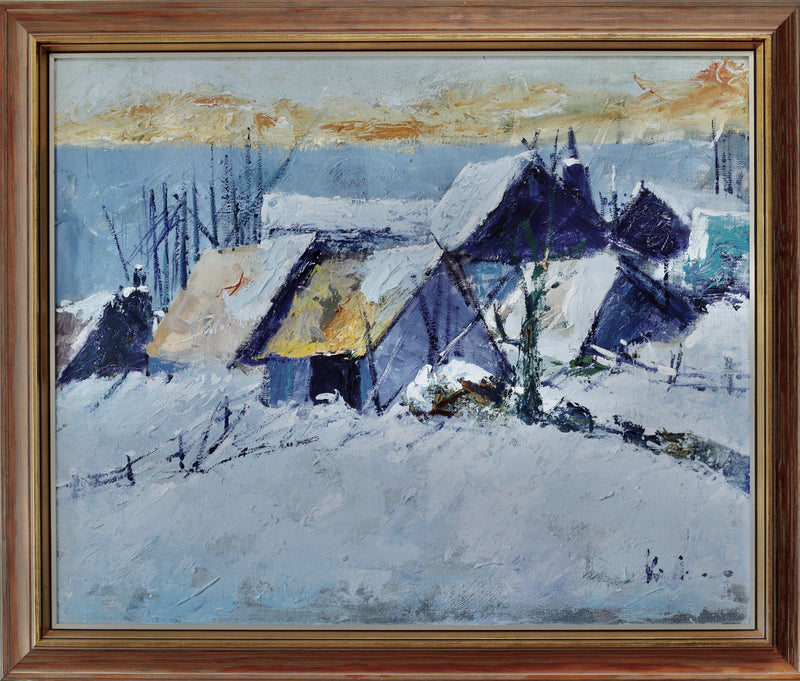 Vintage Mid Century Oil Painting From Sweden By Kai Christensen