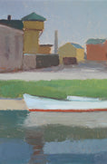 Load image into Gallery viewer, Mid Century Coastal Oil Painting from Sweden By S Holmquist 1945
