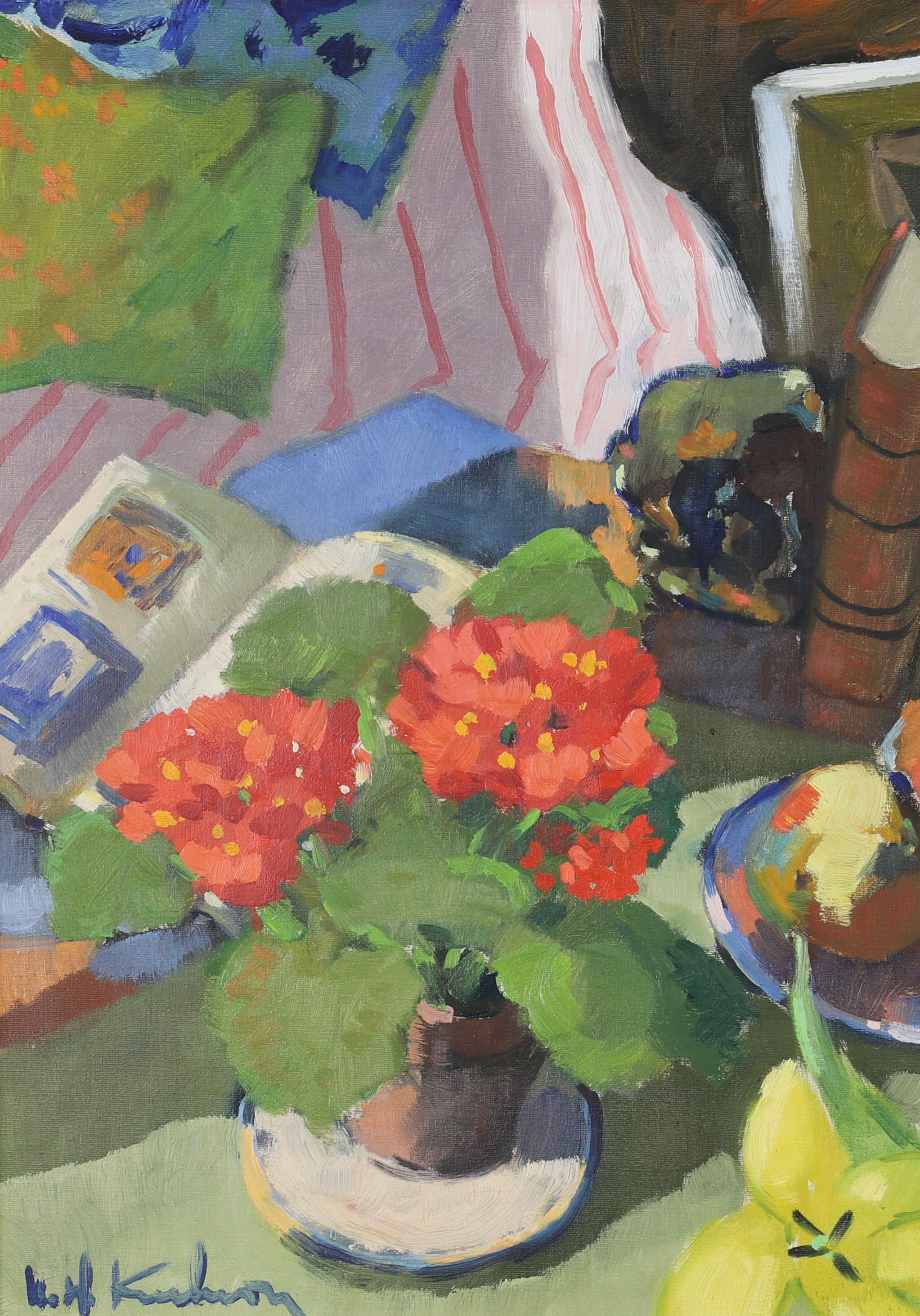 Original Vintage Still Life Oil Painting from Sweden