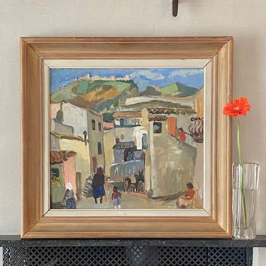 Mid Century Landscape Oil Painting By Paul Petersen From Sweden