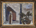 Mid Century Interior Oil Painting From Sweden Signed FN