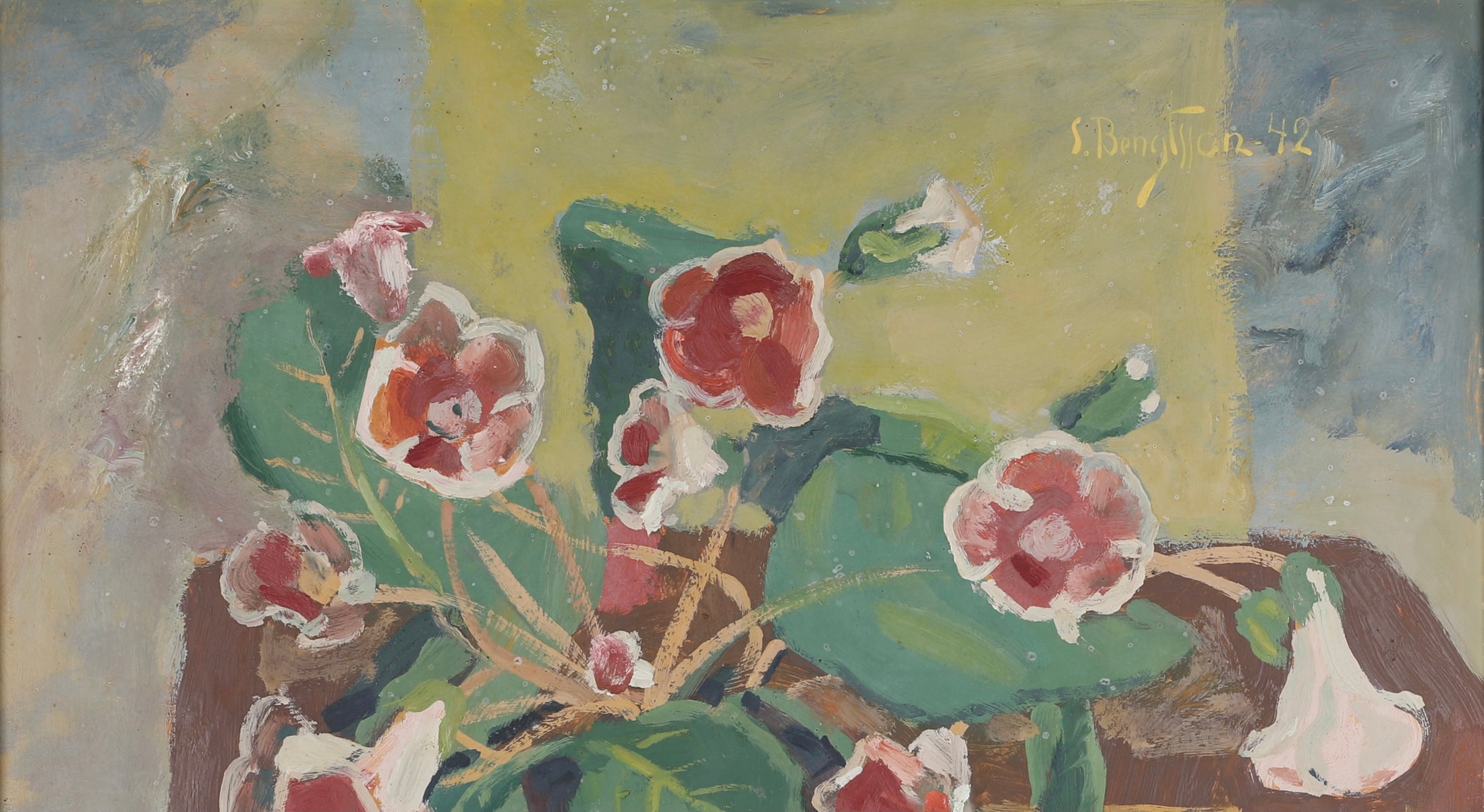 Vintage Art Room Mid Century Oil Painting From Sweden