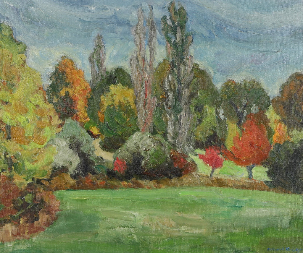 Mid Century Original Landscape Oil Painting From Sweden By A Krüger