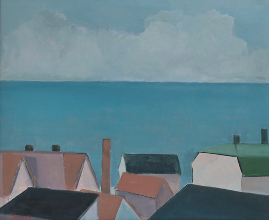 Mid Century Seascape Oil Painting From Sweden By Sven Thunvall