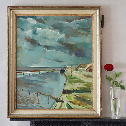 Mid Century Original Landscape Oil Painting From Sweden