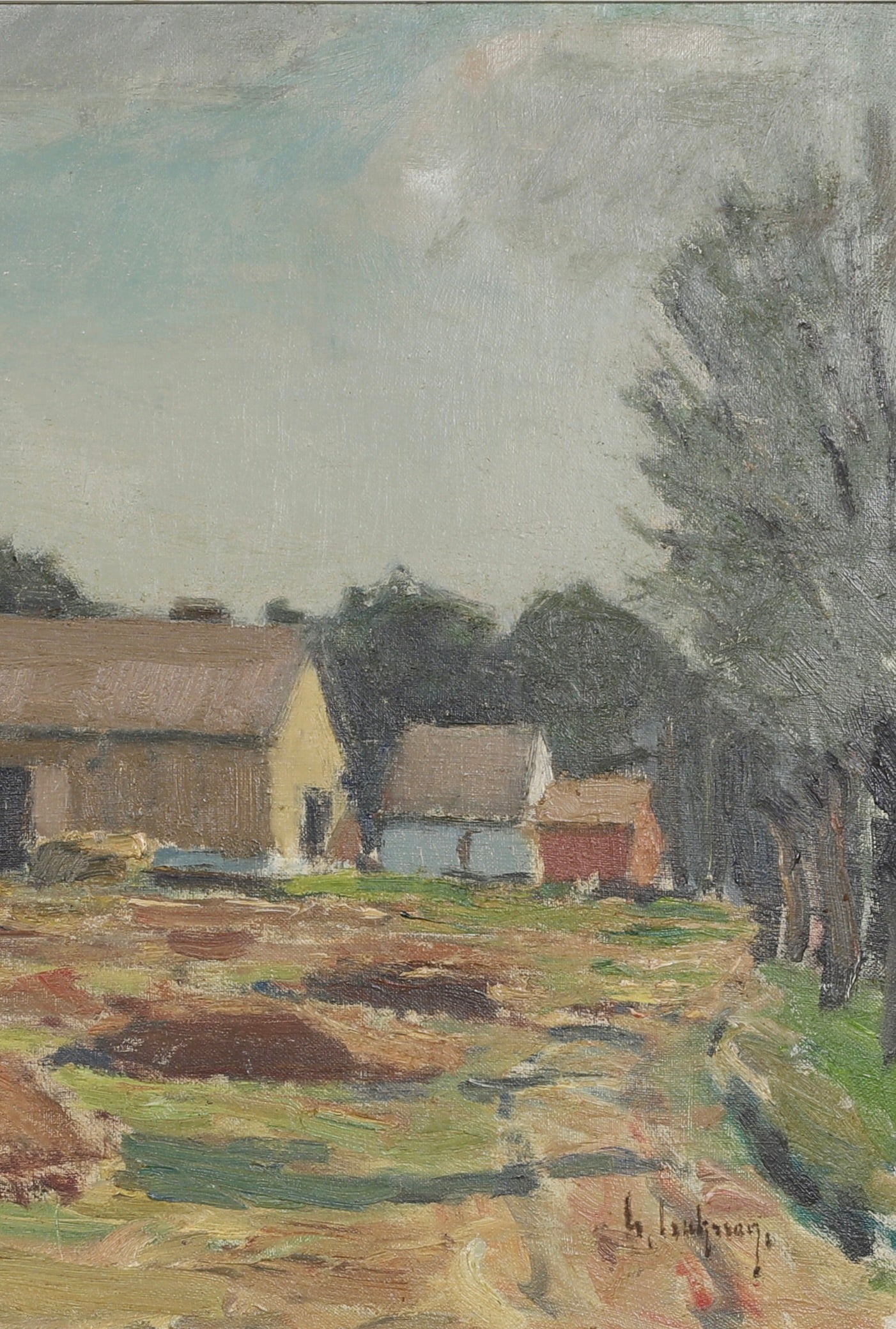 Mid Century Oil Painting From Sweden by G Isaksson