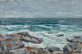 Load image into Gallery viewer, Original Vintage Seascape Oil Painting By C Berndtsson Sweden
