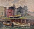 Load image into Gallery viewer, Mid Century Coastal Oil Painting from Sweden By G Berlin
