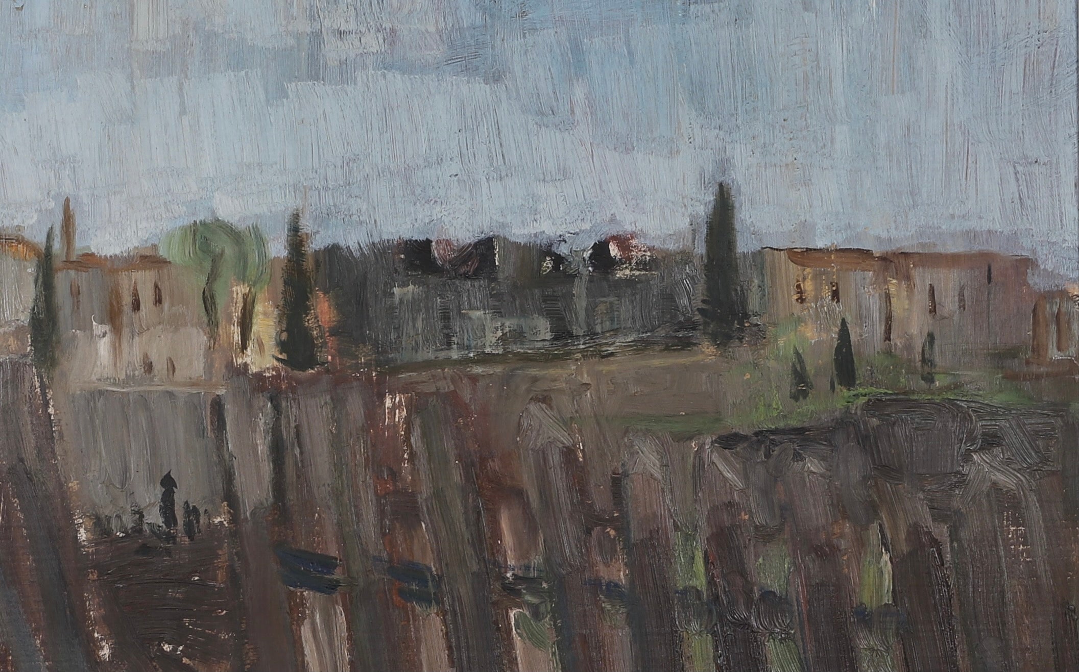 Mid Century Landscape Oil Painting From Sweden