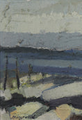 Load image into Gallery viewer, Original Seascape Oil Painting Vintage Mid Century By B Hillgrund Sweden
