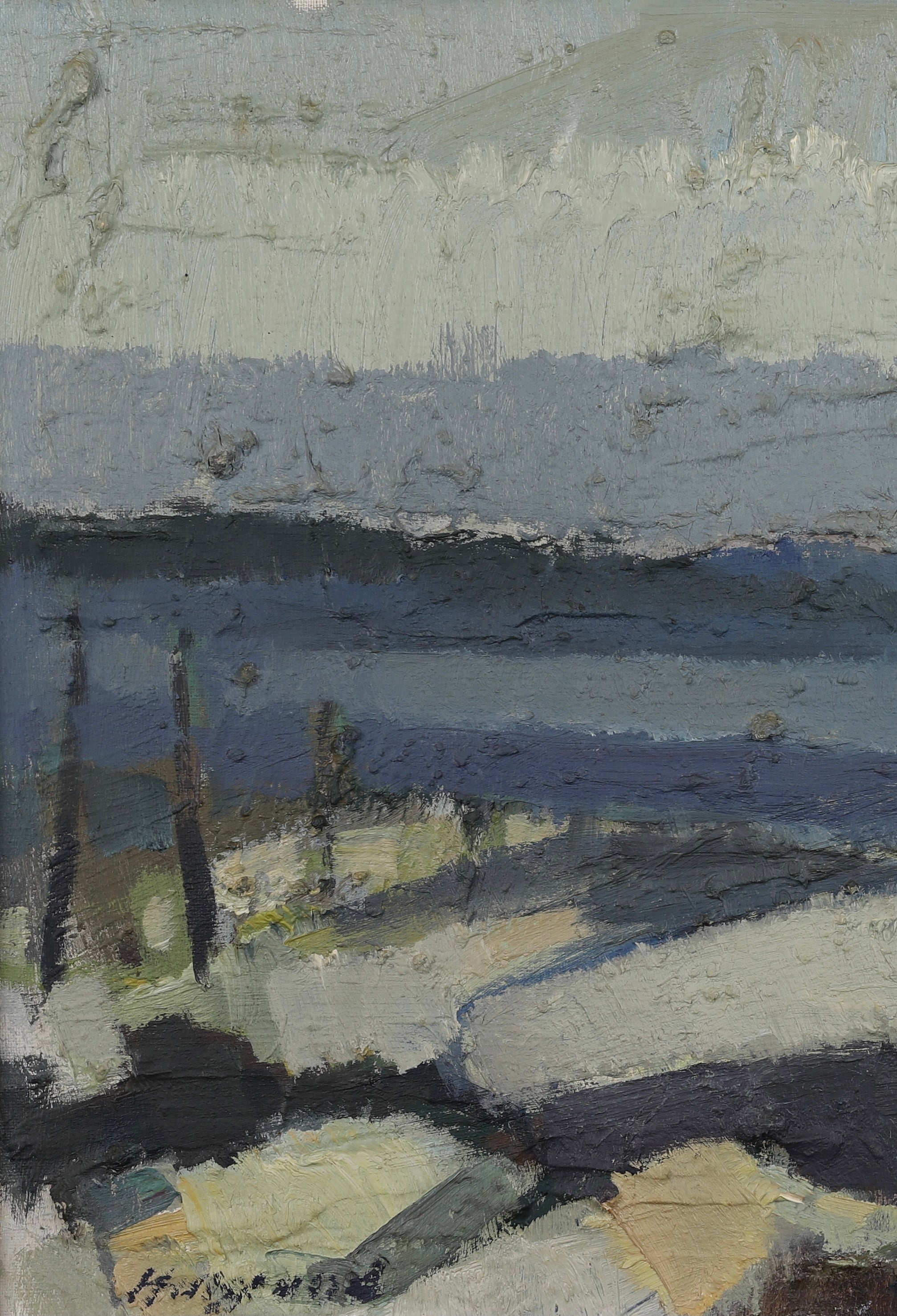 Original Seascape Oil Painting Vintage Mid Century By B Hillgrund Sweden