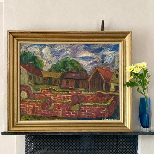 Vintage Landscape Painting By G Nordberg from Sweden 1932