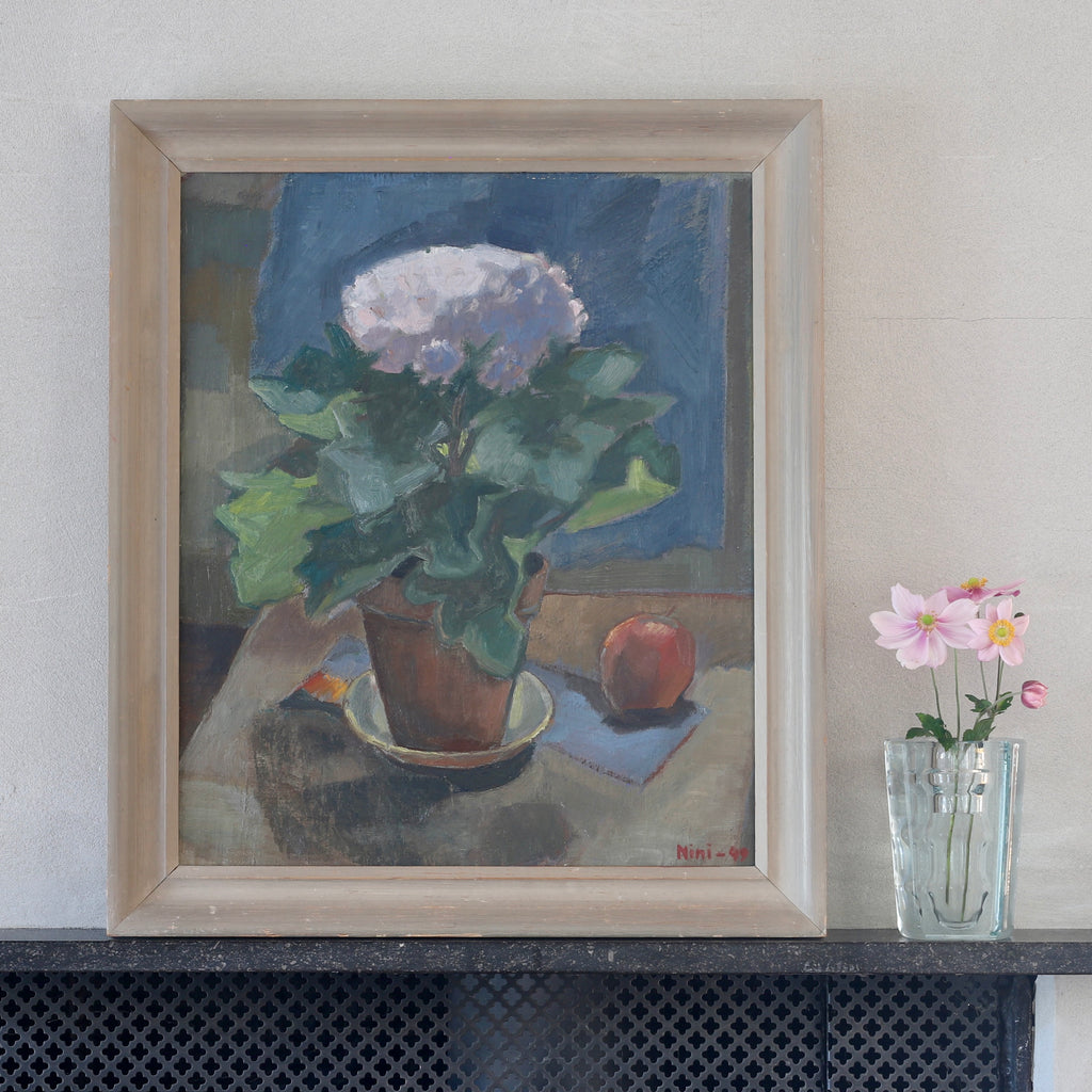 Swedish Vintage Art Still Life Oil Painting