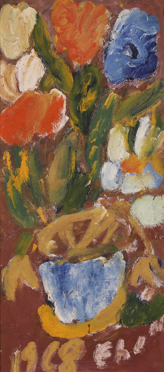 Vintage Mid Century Oil Painting By Eben from Sweden